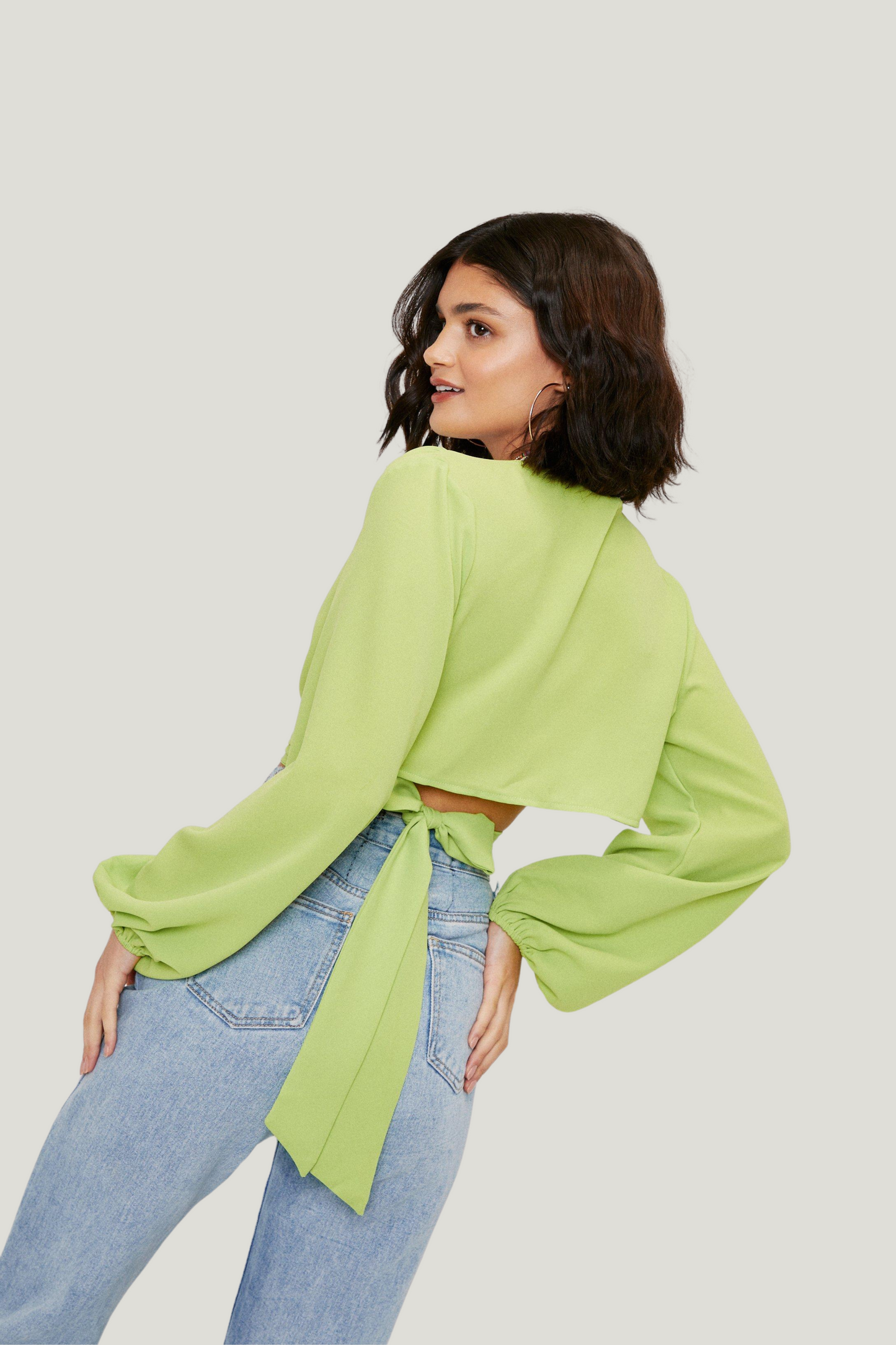 Nasty Gal O Ring Detail Green Crop Top
