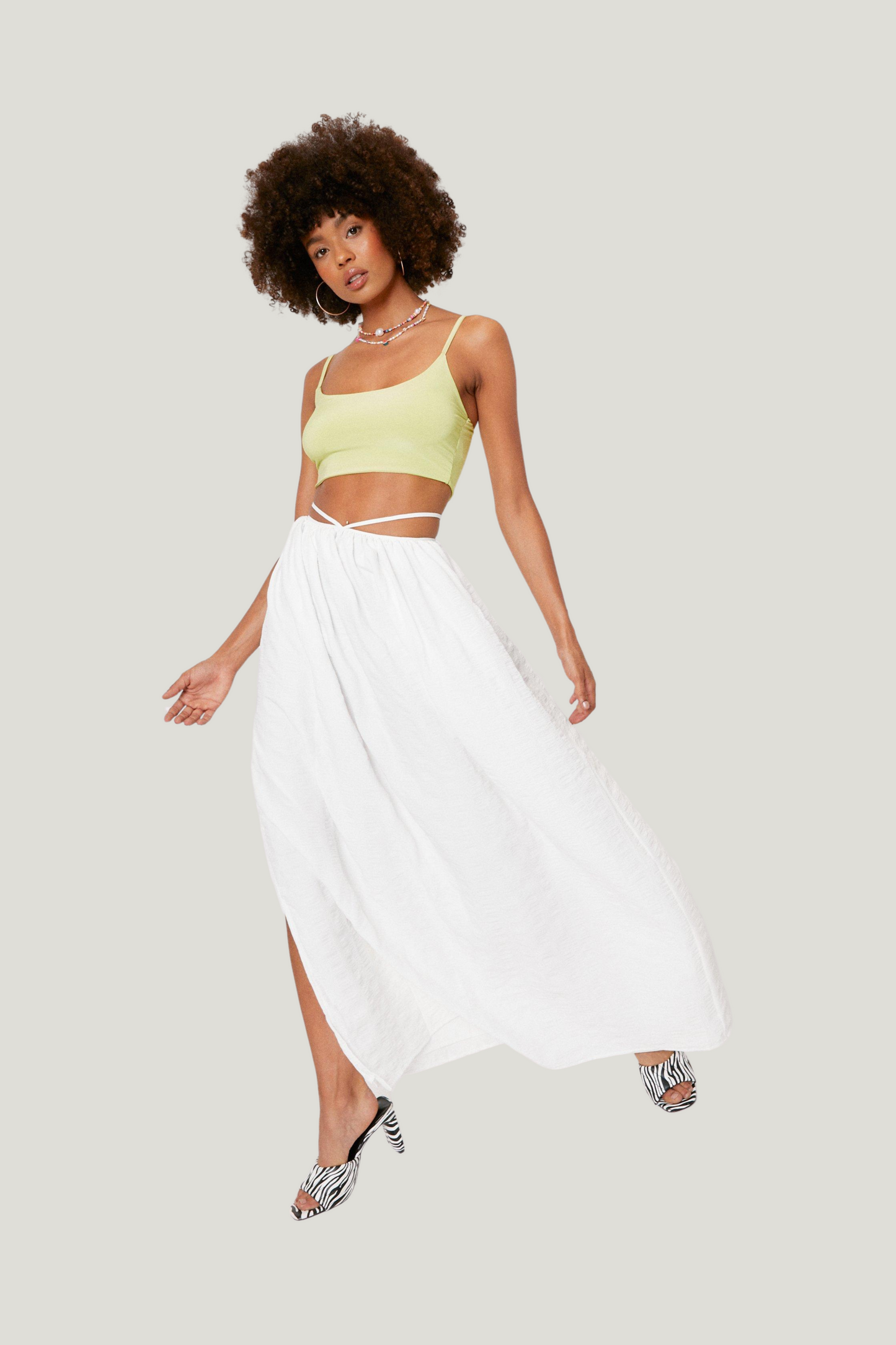 Nasty Gal Strappy Slit Maxi Skirt