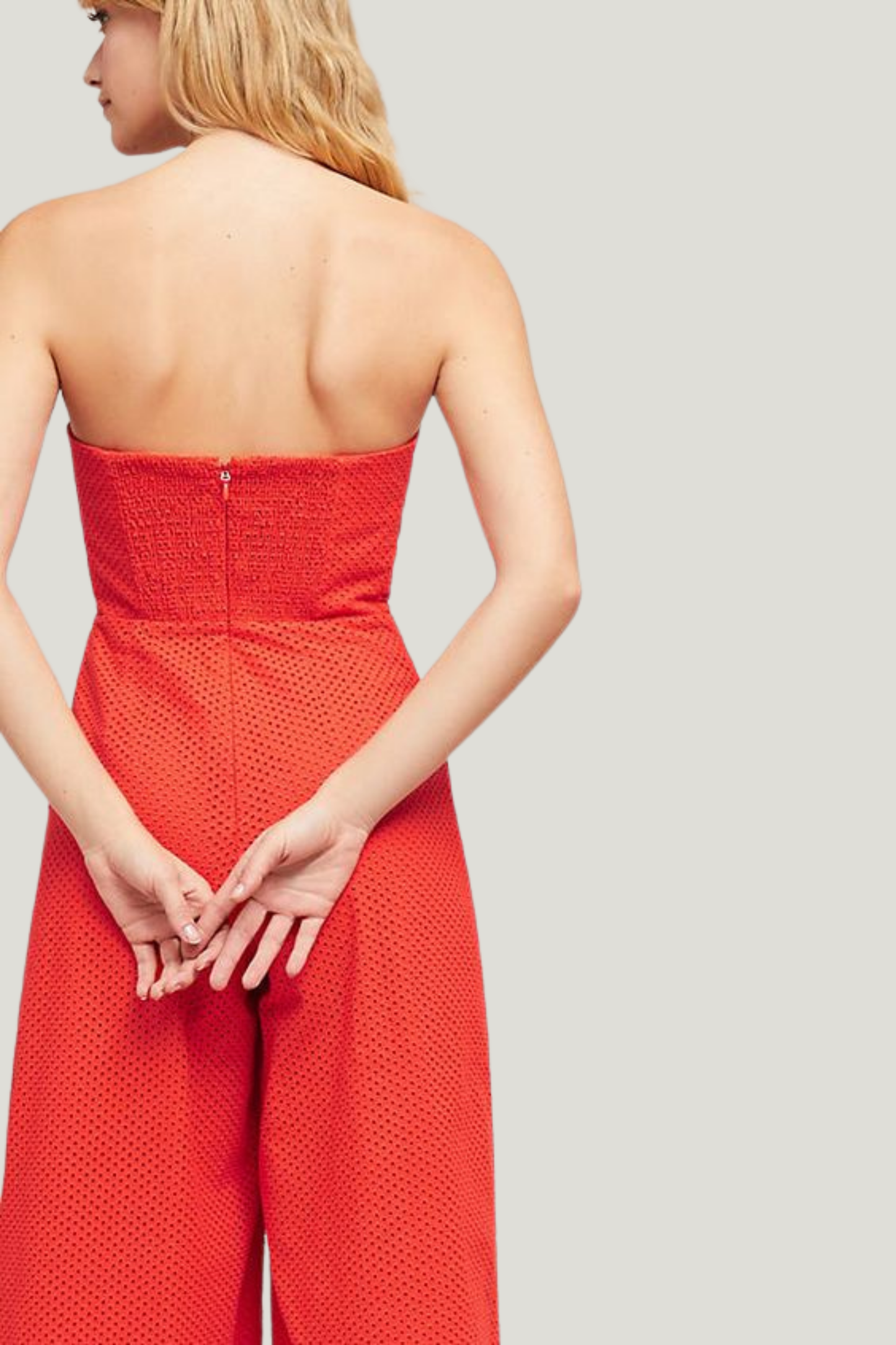 Anthropologie Tie-Front Eyelet Jumpsuit