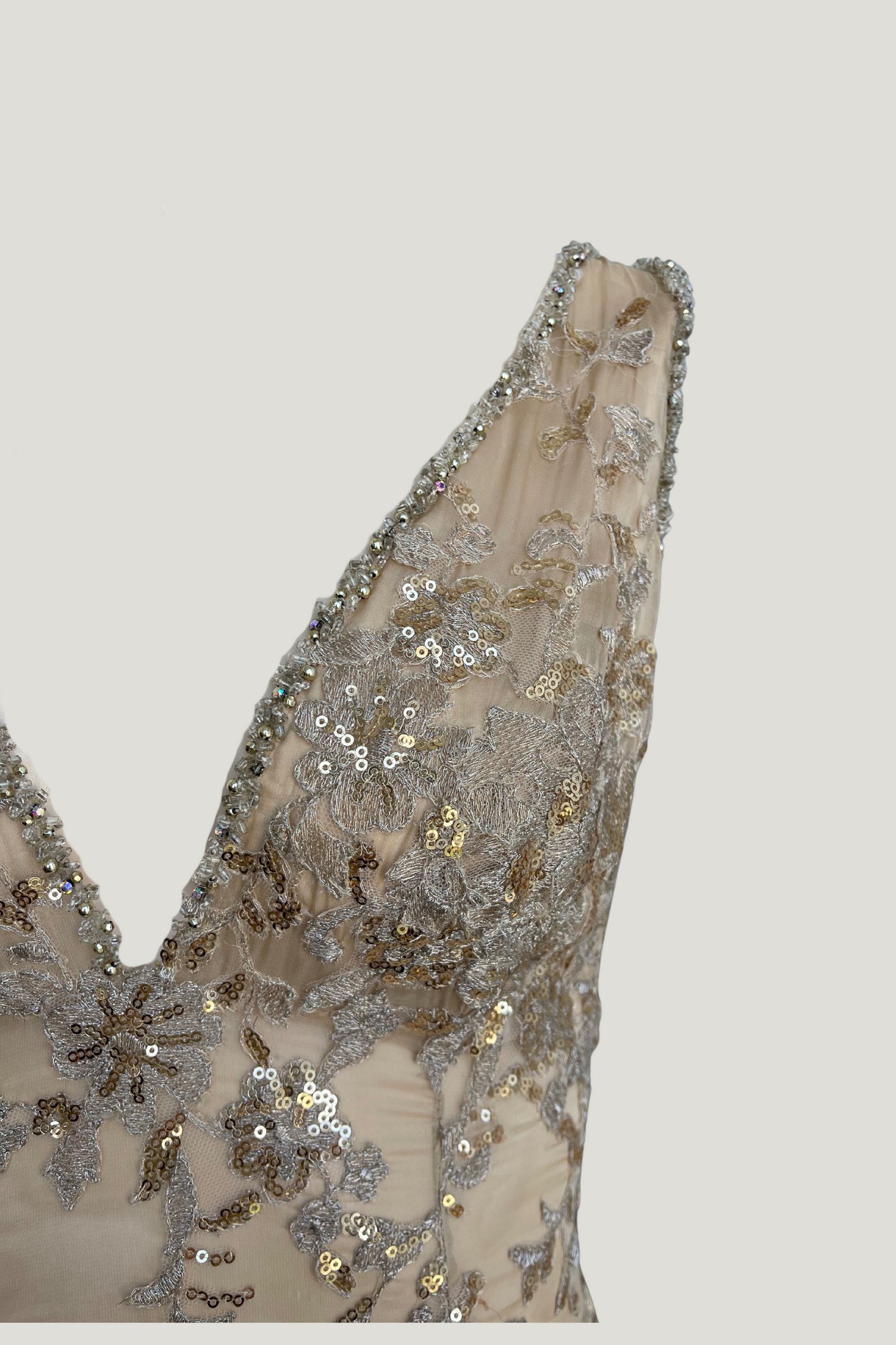Claudia Arce Silk Sequins and Embroidery Dress
