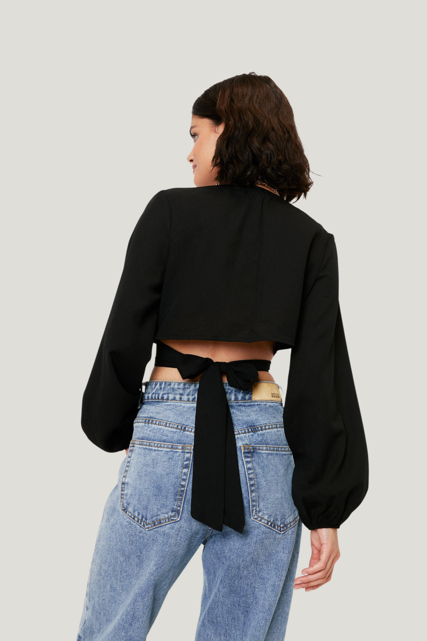 Nasty Gal O Ring Detail Black Crop Top