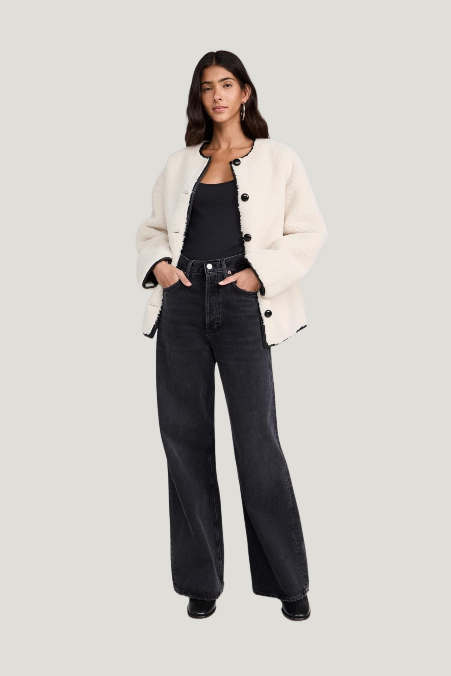 4th & Reckless Cream Faux Shearling Jacket