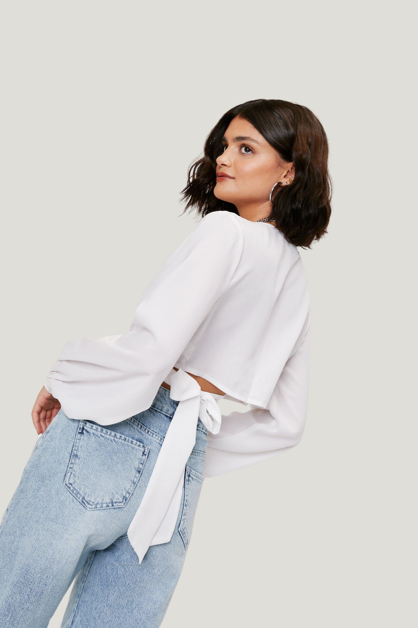 Nasty Gal O Ring Detail White Crop Top