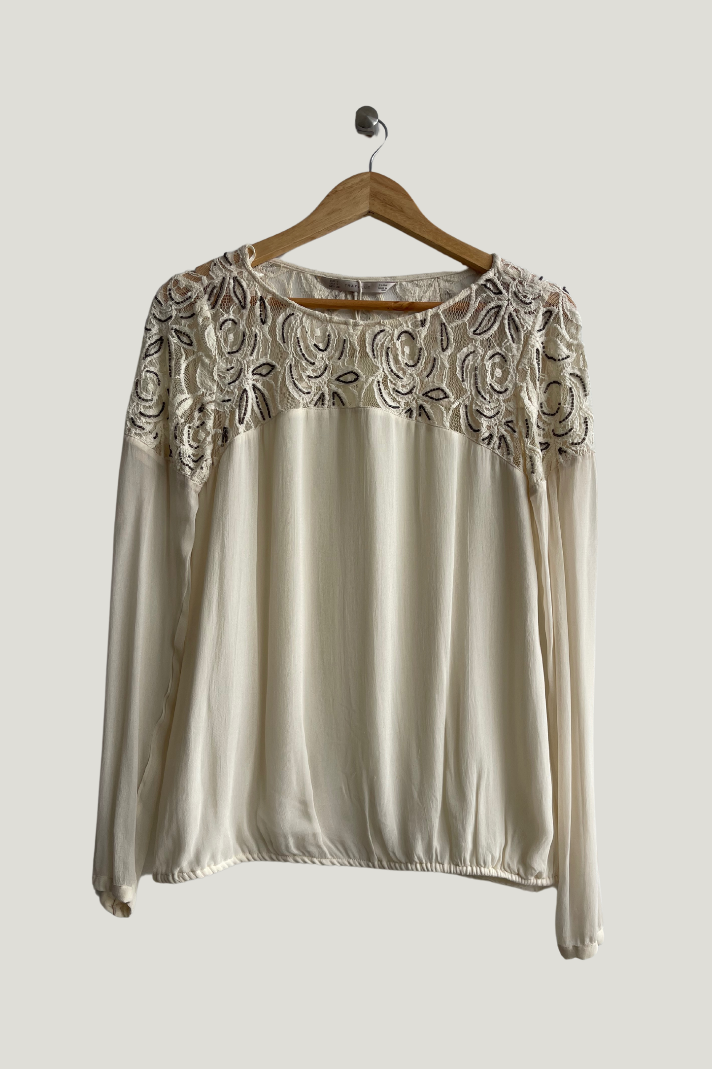 Zara Beige Lace Blouse