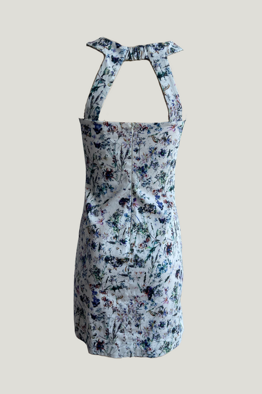Menta & Chocolate Floral Mini Dress