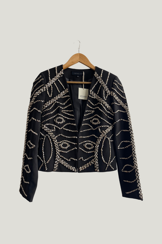 Endless Rose Embroidery Black Blazer