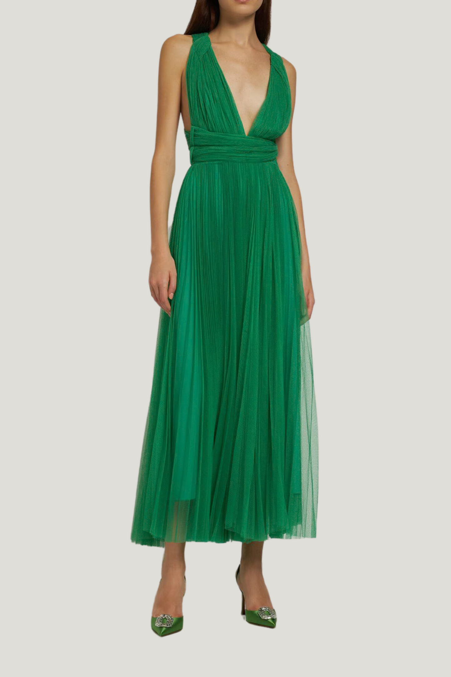 Maria Lucia Hohan Pleated Tulle Midi Dress