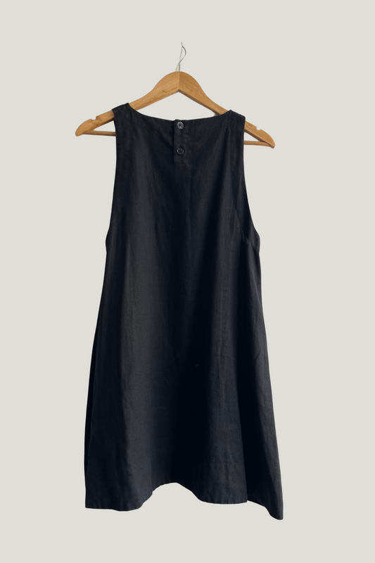Posse Poppy Linen Black Mini Dress