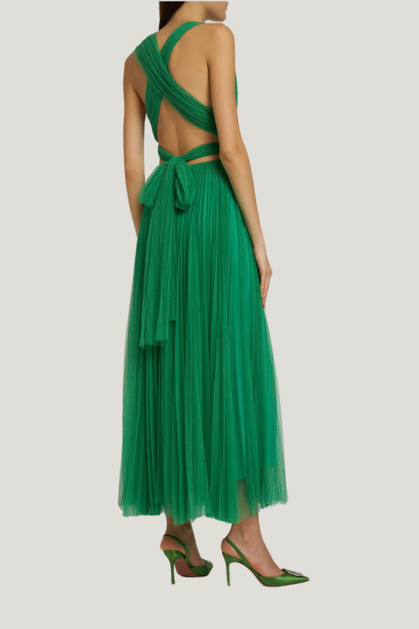 Maria Lucia Hohan Pleated Tulle Midi Dress