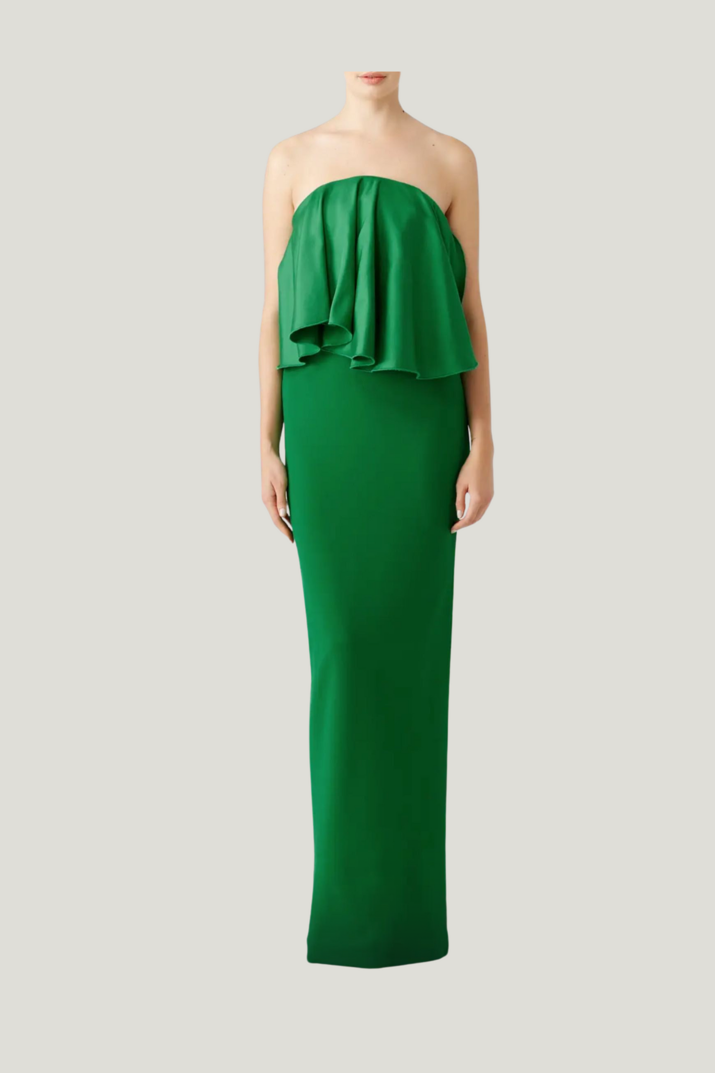 Solace London Green Liv Ruffle Maxi Dress